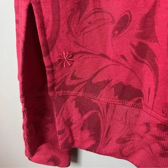 Athleta Coaster Luxe V-Neck Sweatshirt – Agate Red Paisley (Size Small) - Picture 4 of 5